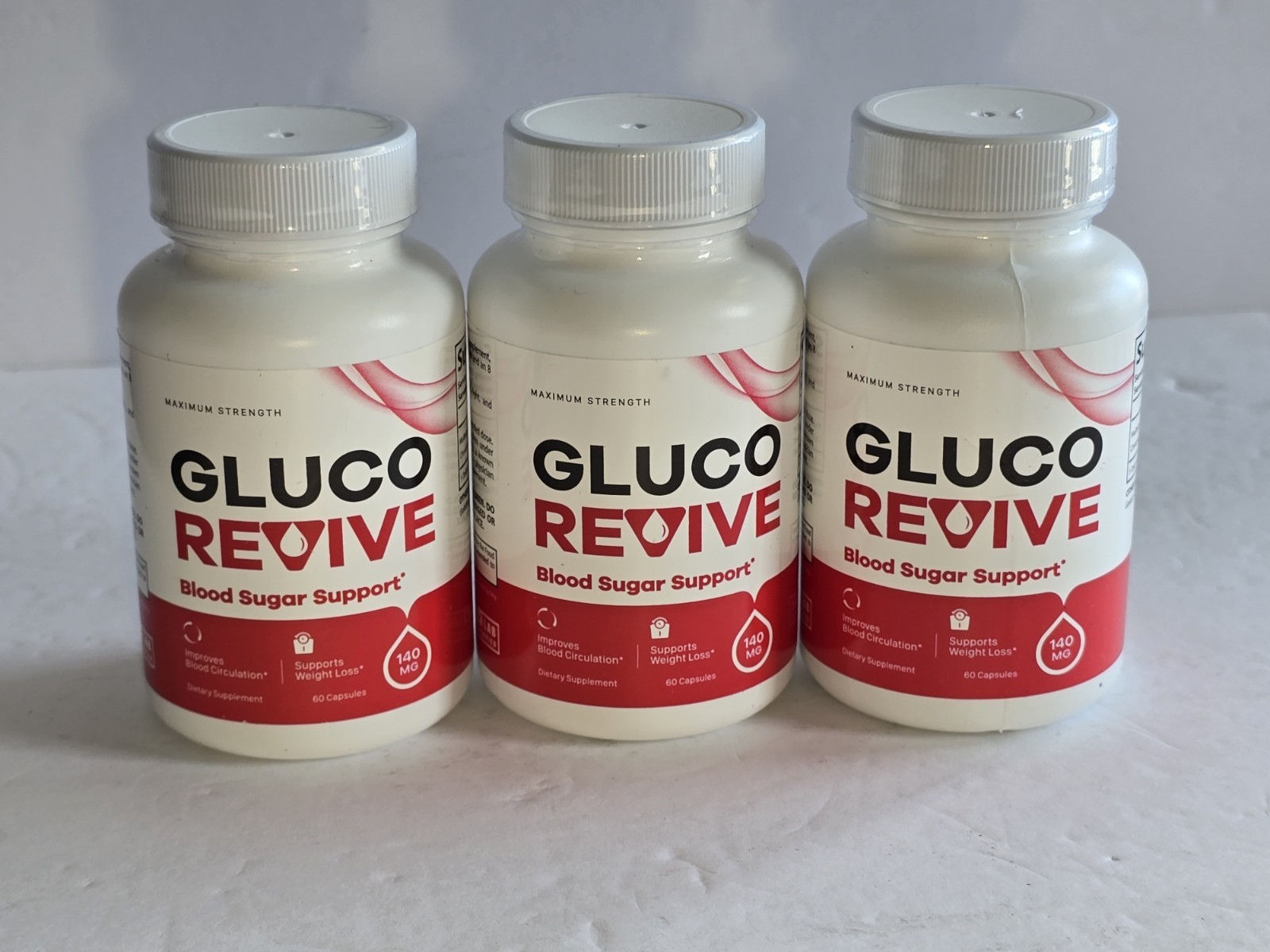 3 Bottles Gluco Revive Capsules – GlucoRevive All Natural, Glyco Optimizer