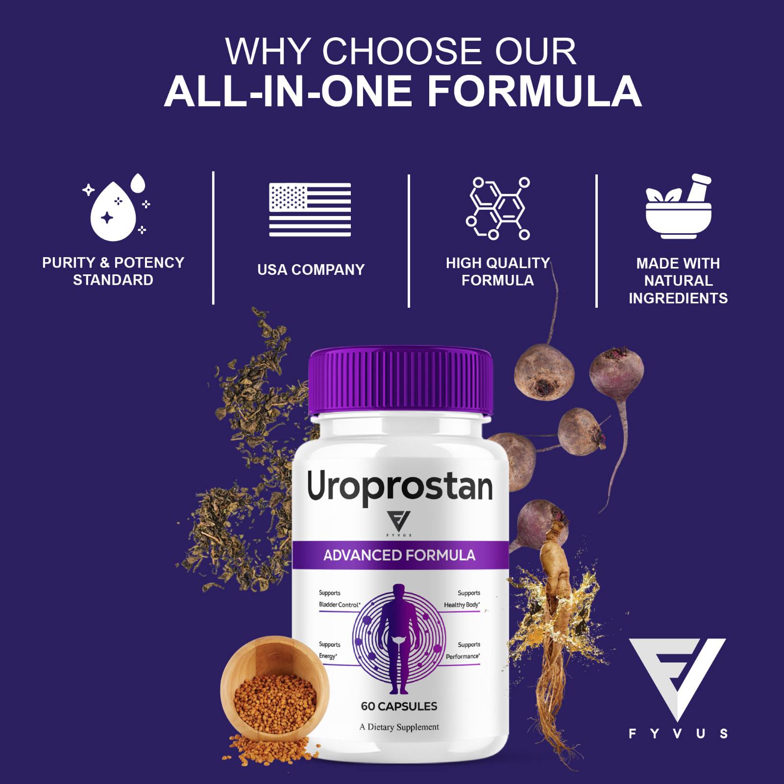 (2 Pack) Uroprostan Advanced Male Capsule, Uro Prostan Support (120 Capsules)