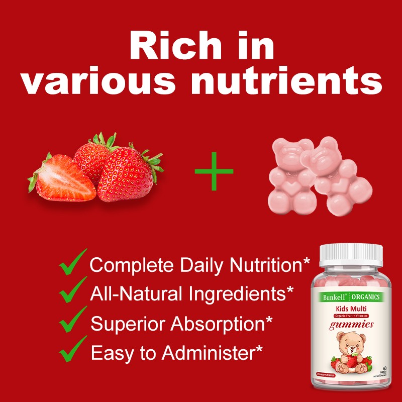 Kids Multivitamin Gummies – Gluten-Free, Sugar-Free, Daily Nutrition 60pcs
