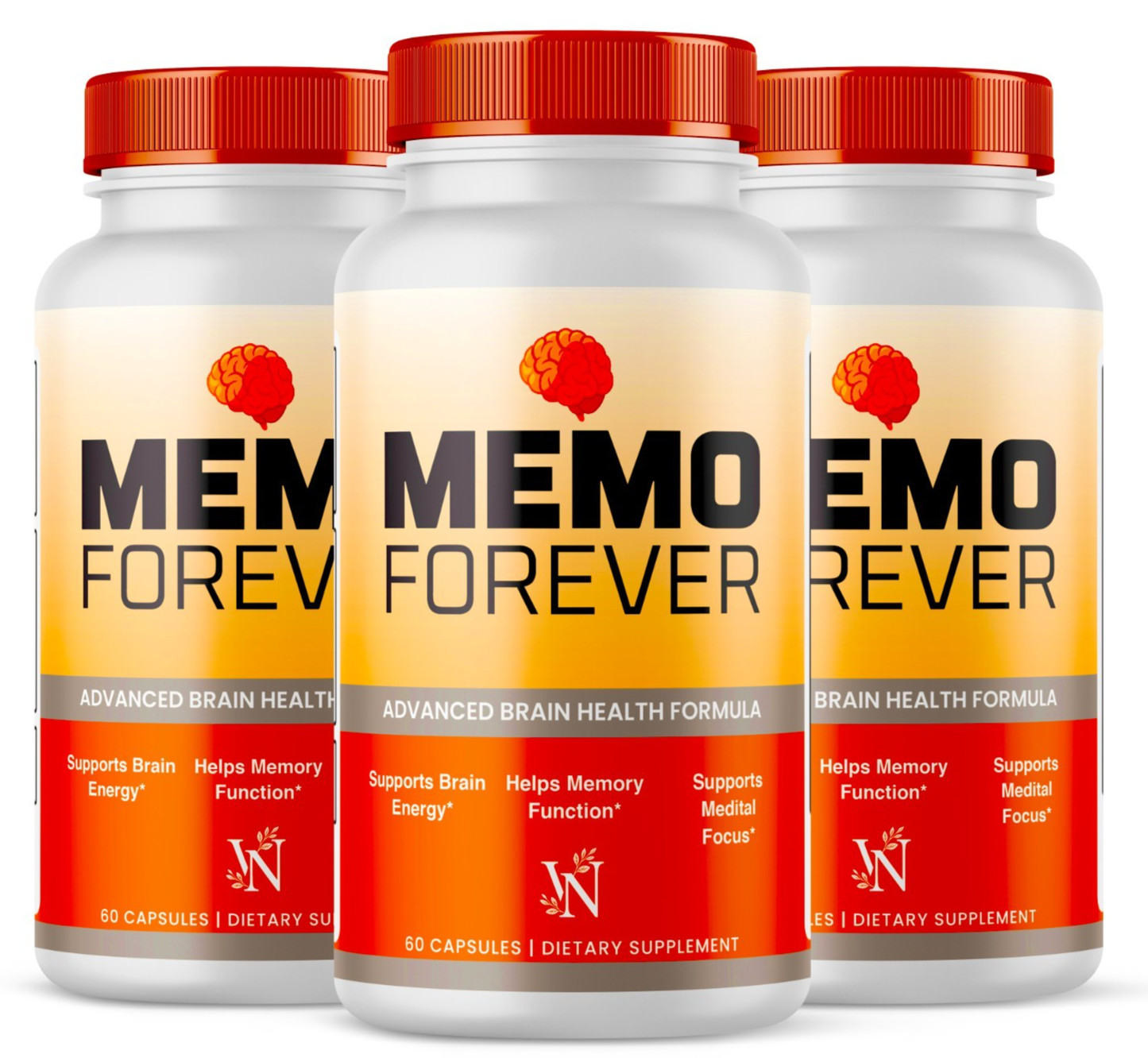 Memo Forever, Memoforever Brain Health Formula Supplement 180 Capsules 3 Bottles