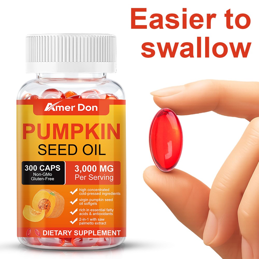 Pumpkin Seed Oil Saw Palmetto 3000mg Softgels Natural Prostate Support Free ship