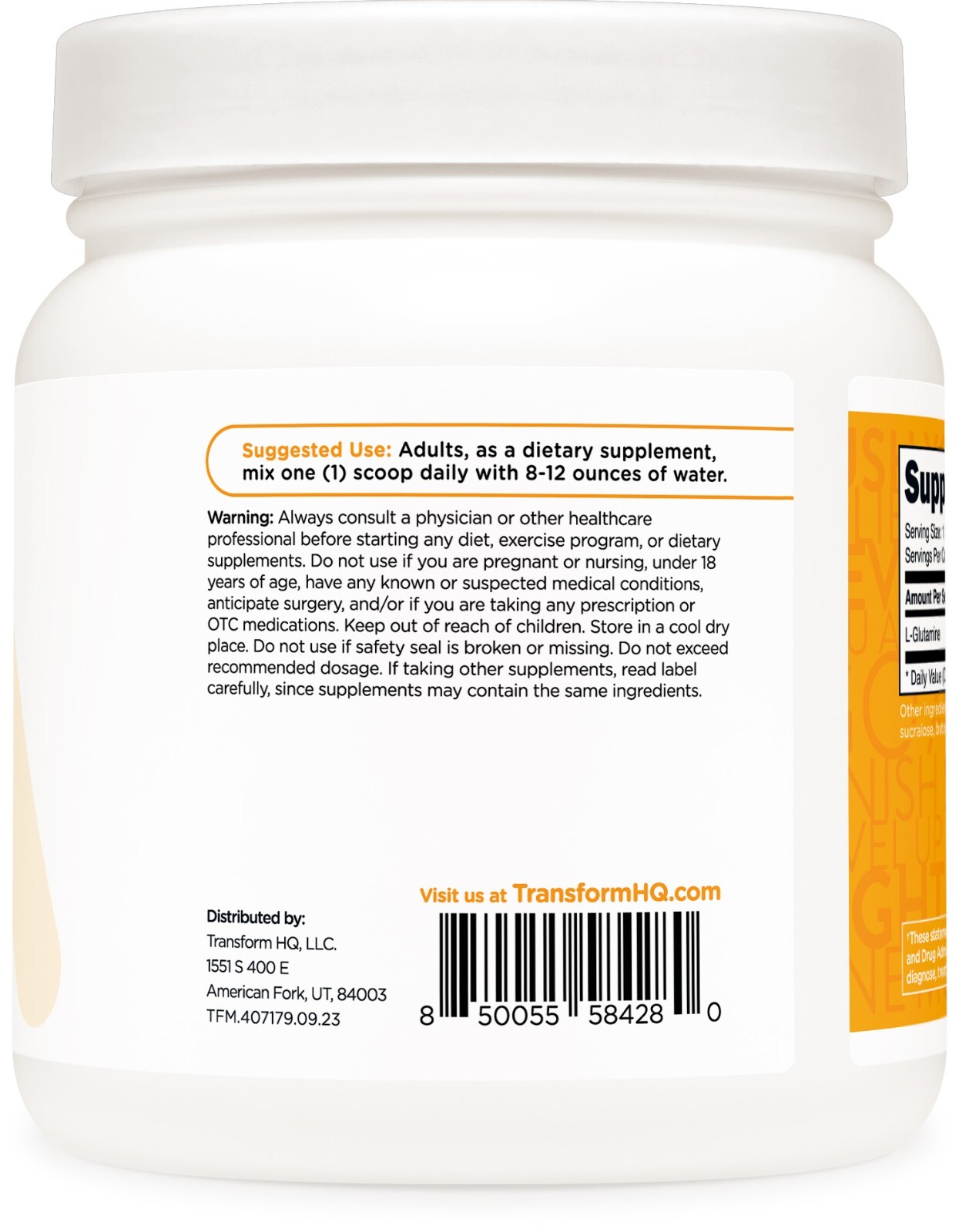 TransformHQ L-Glutamine Powder 500g (Tropical Whip) – Gluten Free, Non-GMO
