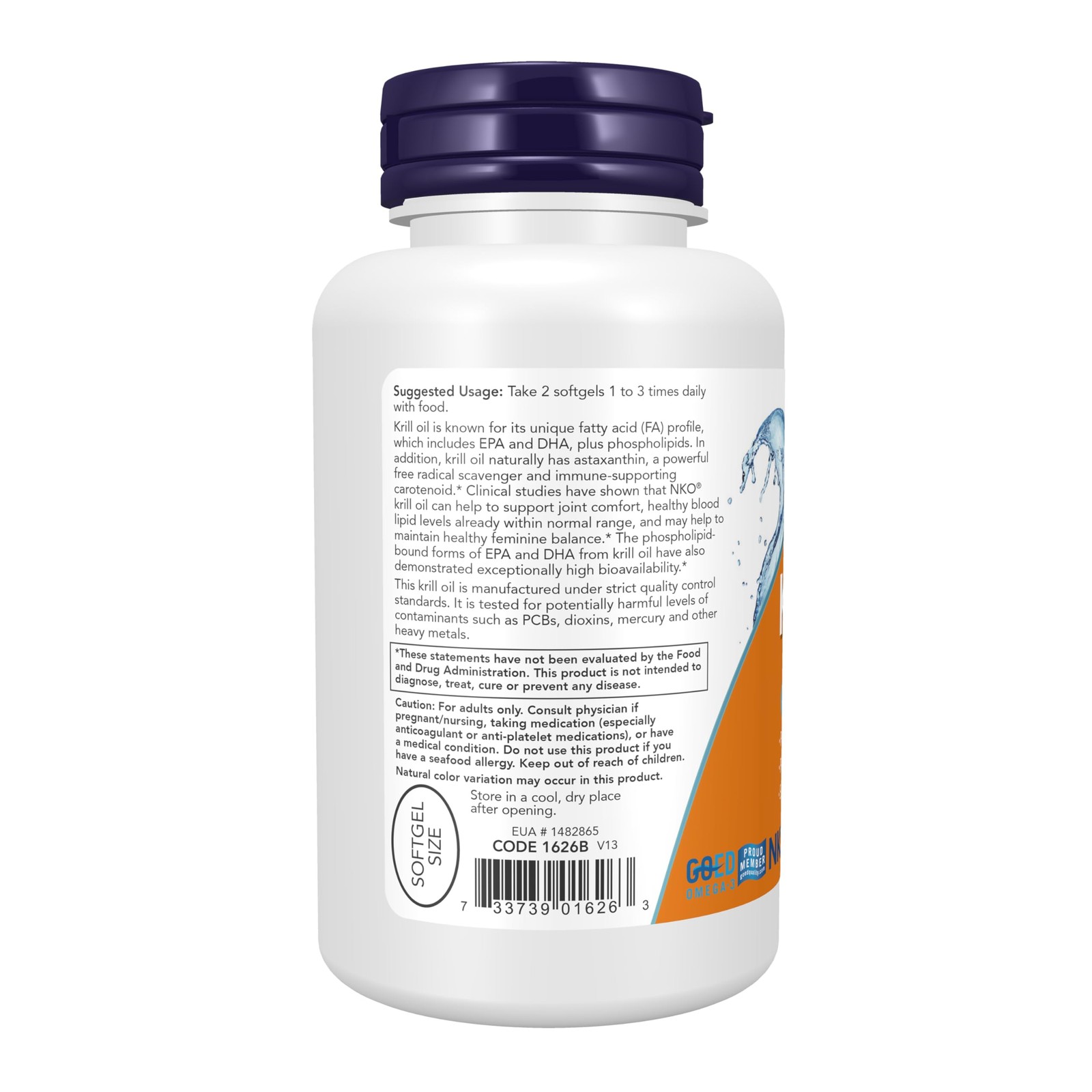 NOW Supplements, Krill Oil 500 mg, 120 Count (Pack of 1), Red/Brown