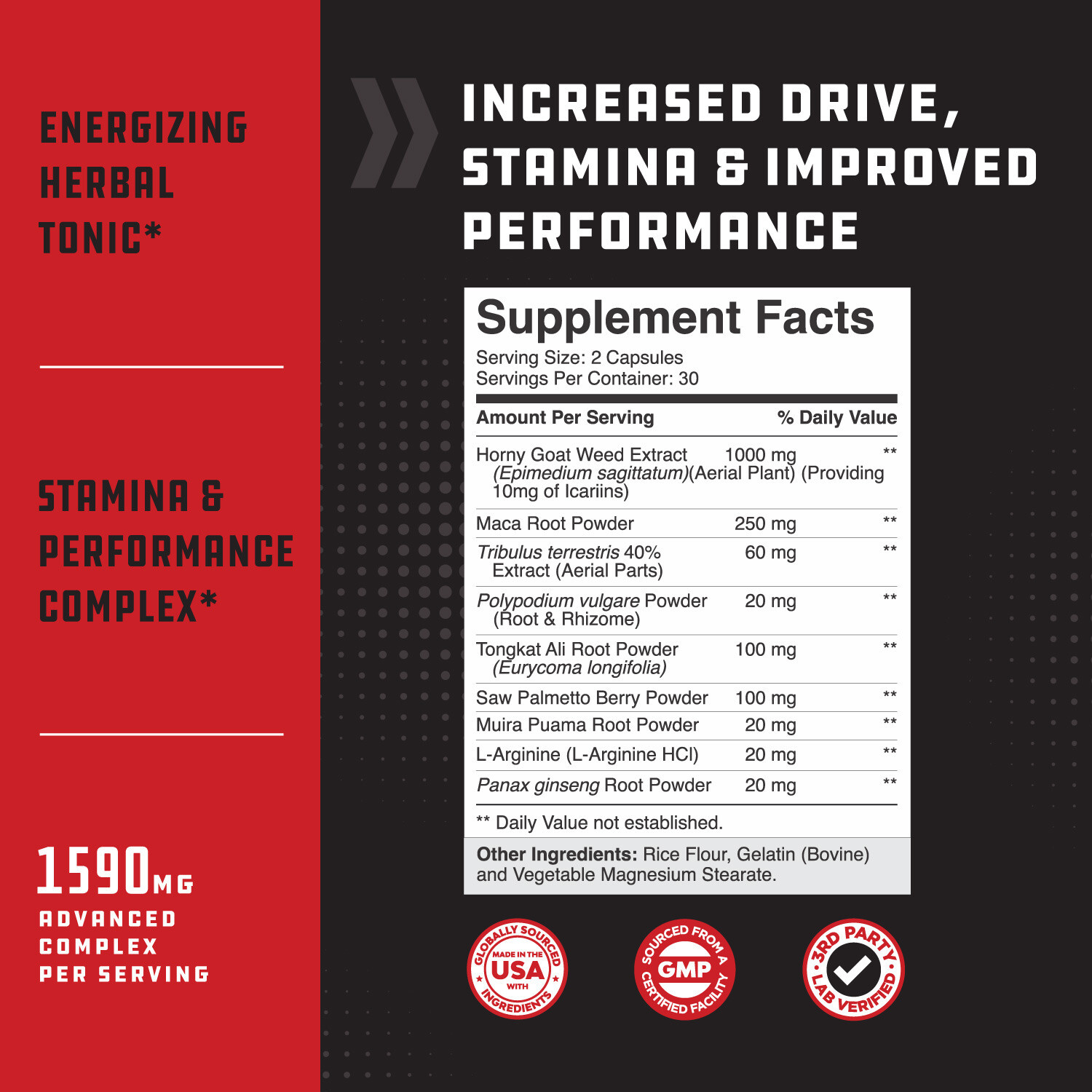 Extra Strength Testosterone Booster for Men with Horny Goat Weed Maca Root