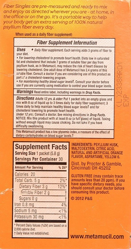 Metamucil Fiber Sugar-Free Orange Gummies Supplement Orange Flavor Pack-72 NEW