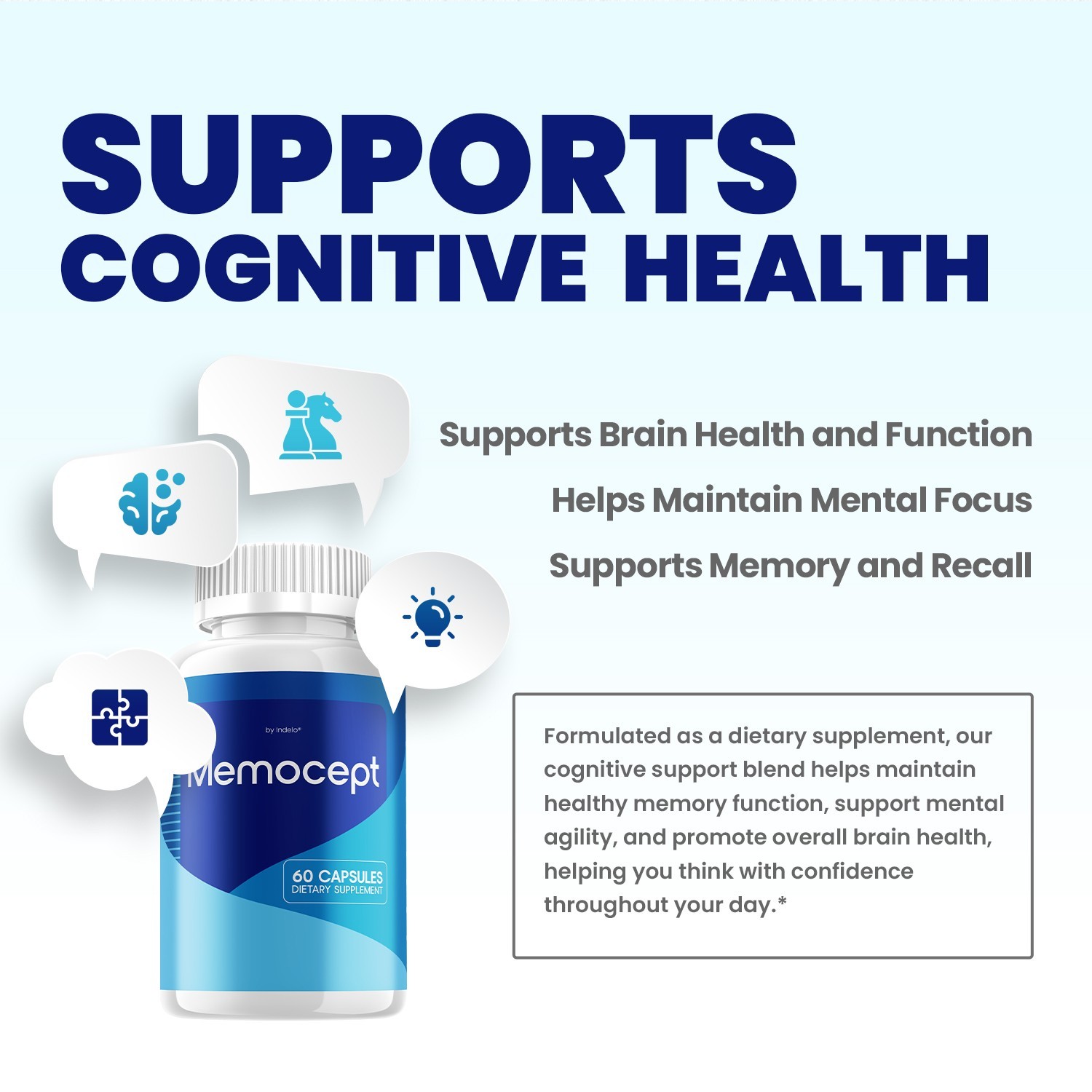 (1 Pack) Memocept – Advanced Supplement Formula for Brain Memory Health Support