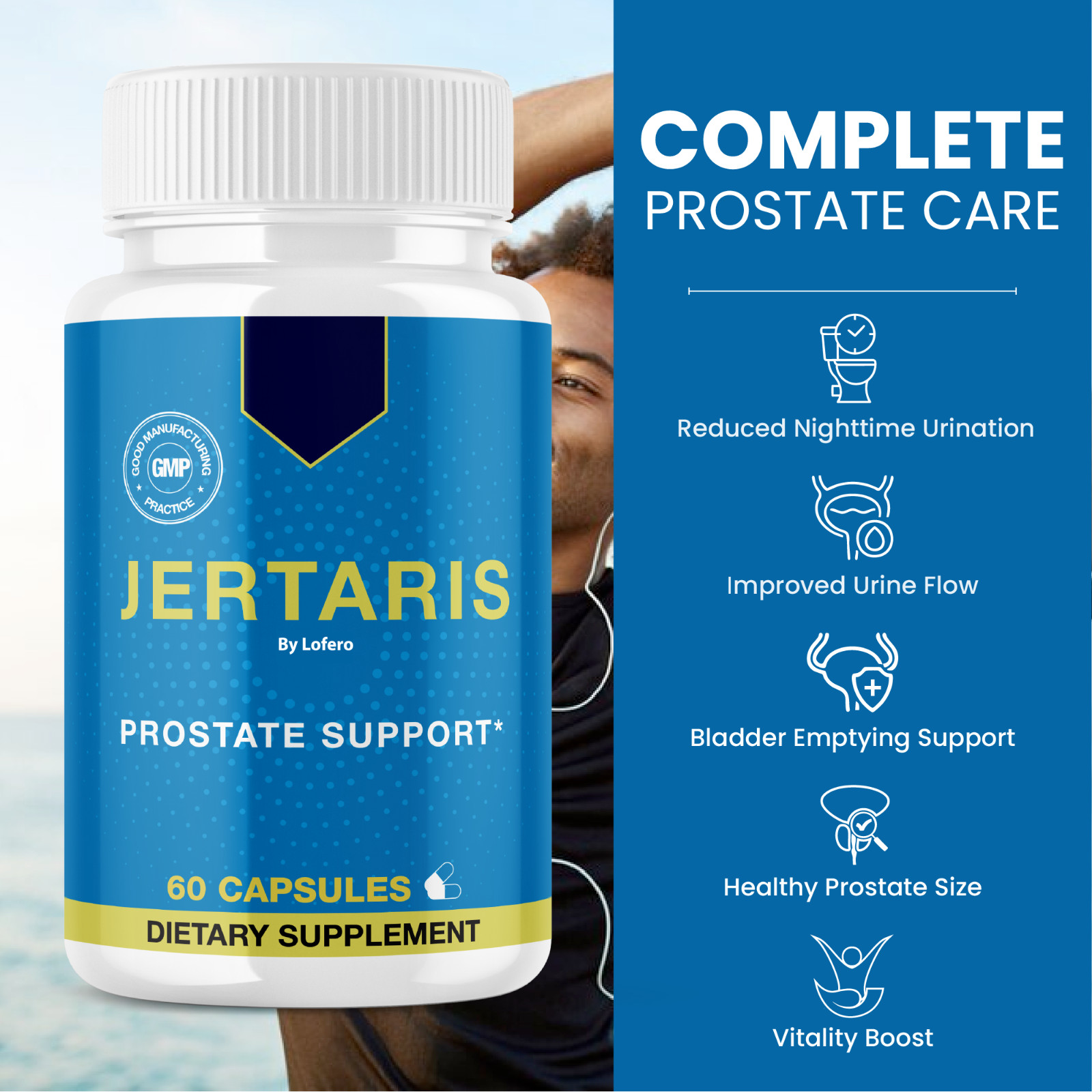 (2 Pack) Jertaris Pills for Men, Jertaris Advanced Male Prostate Health (120 ct)