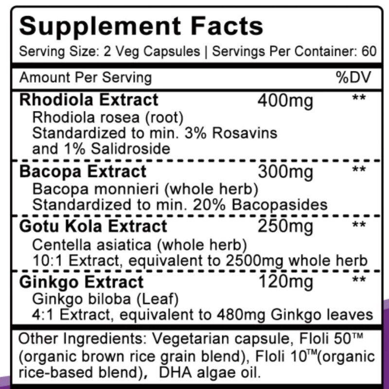 Nervonic Acid Brain Supplement Nootropic Memory Focus Nerve Support 120 Caps