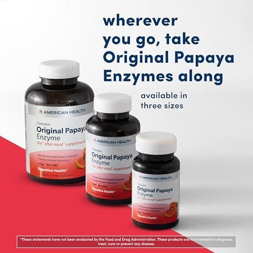American Health Original Papaya Enzyme Chewable 600 Tablets