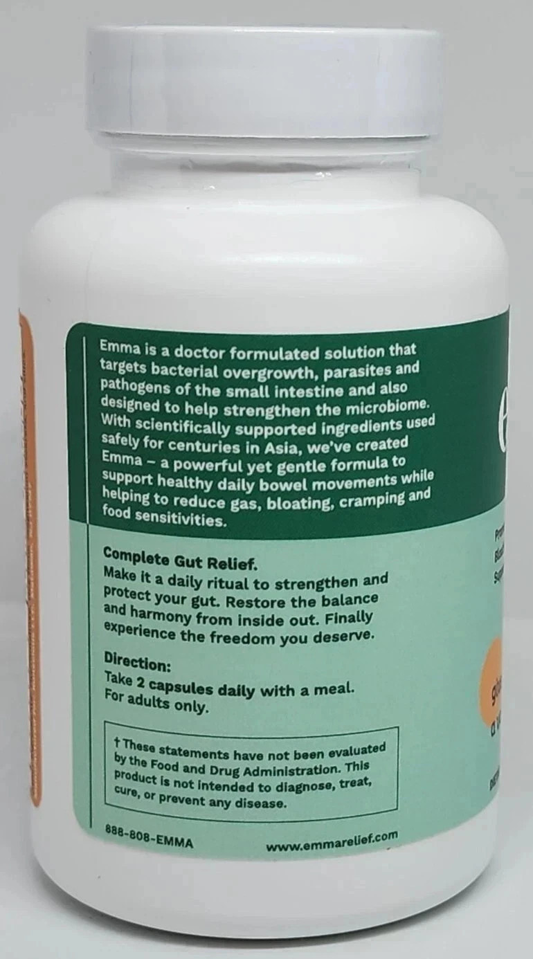 Emma by Enclave BioActives Digestive Gas Relief Support Supplement 60 Caps