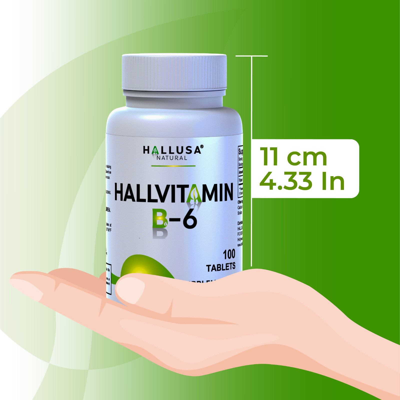 HallVitamin B-6 100 mg – For Women and Men – Energy Metabolism – 100 TABS
