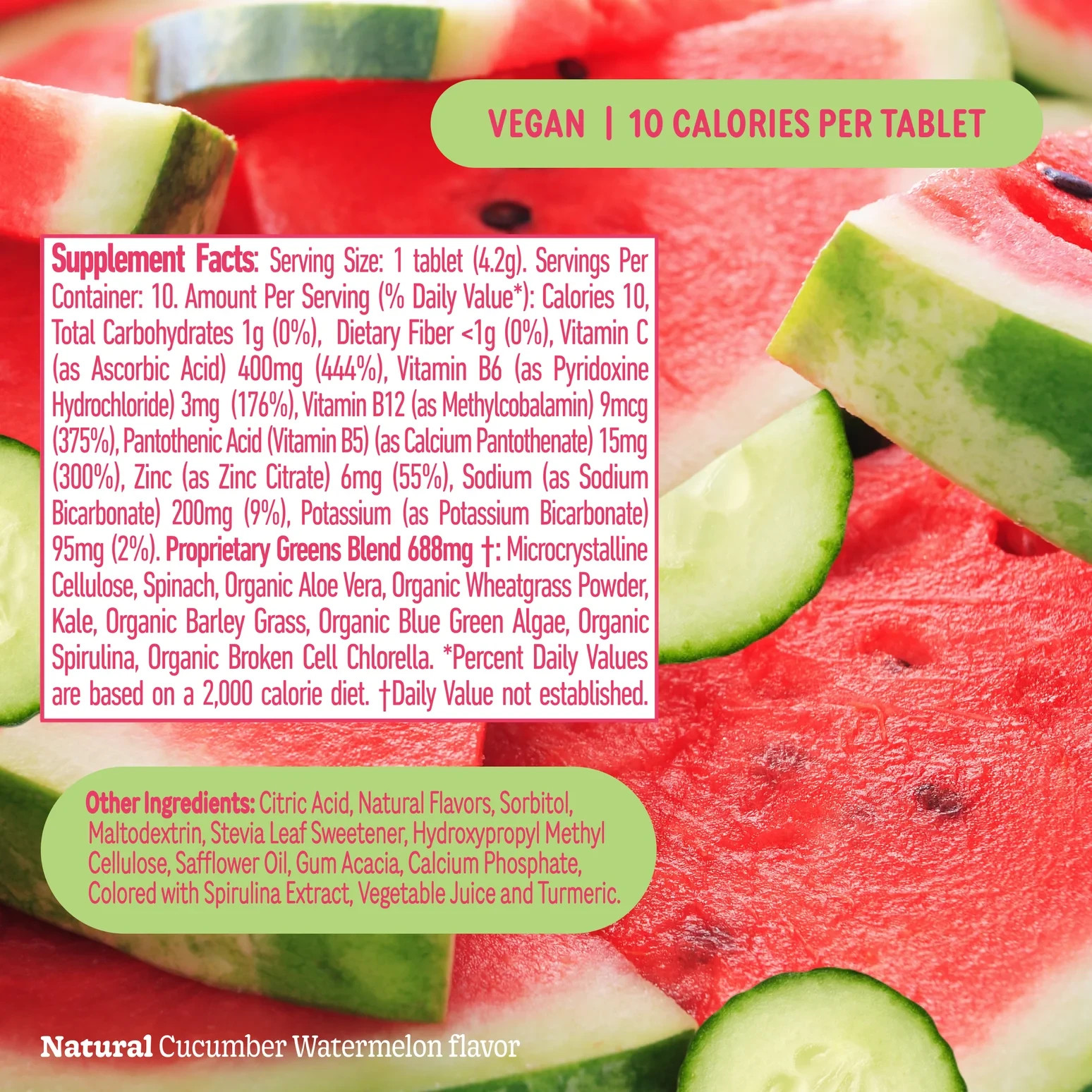 8Greens Daily Greens Effervescent Tablets – CUCUMBER WATERMELON 5/27