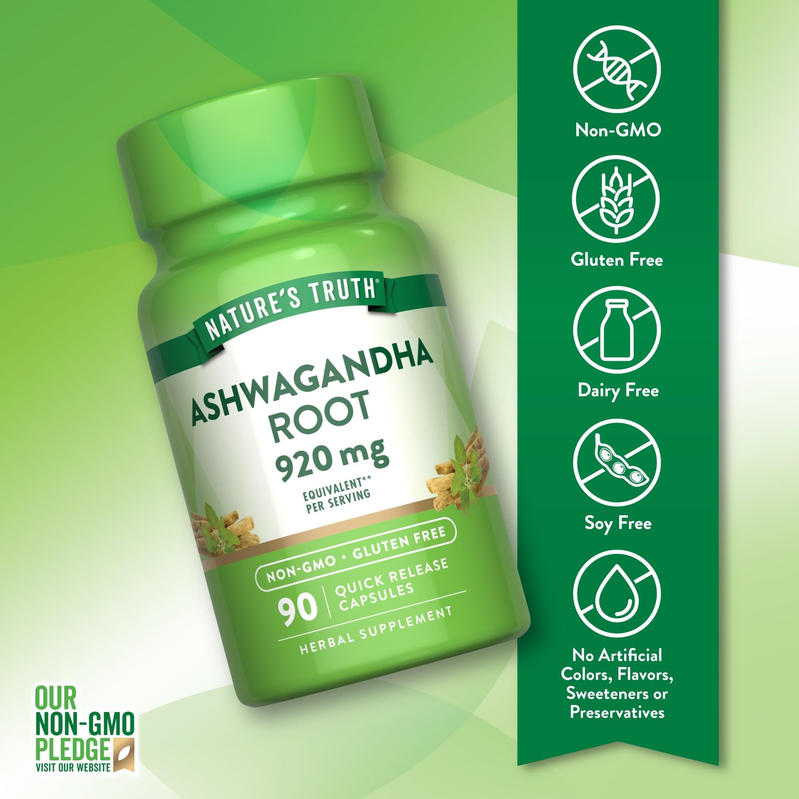 Nature’s Truth Ashwagandha Capsules | Herbal Supplement 90 Count (Pack of 1)