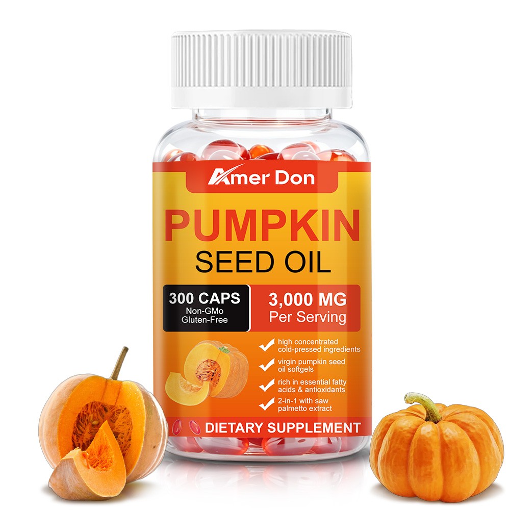 Pumpkin Seed Oil Saw Palmetto 3000mg Softgels Natural Prostate Support Free ship