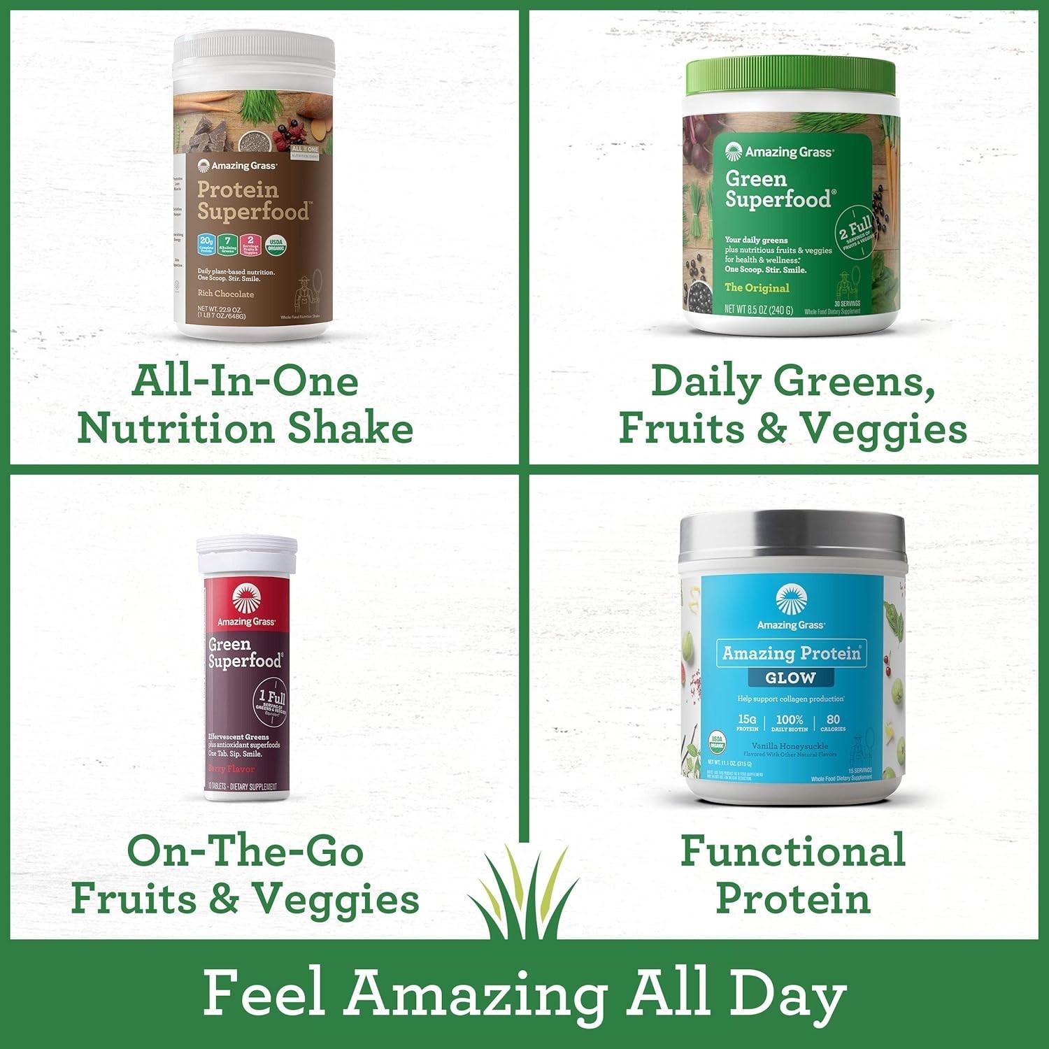 Amazing Grass Electrolyte Tablets, Fizzy Greens Water Flavoring Tablet with V…