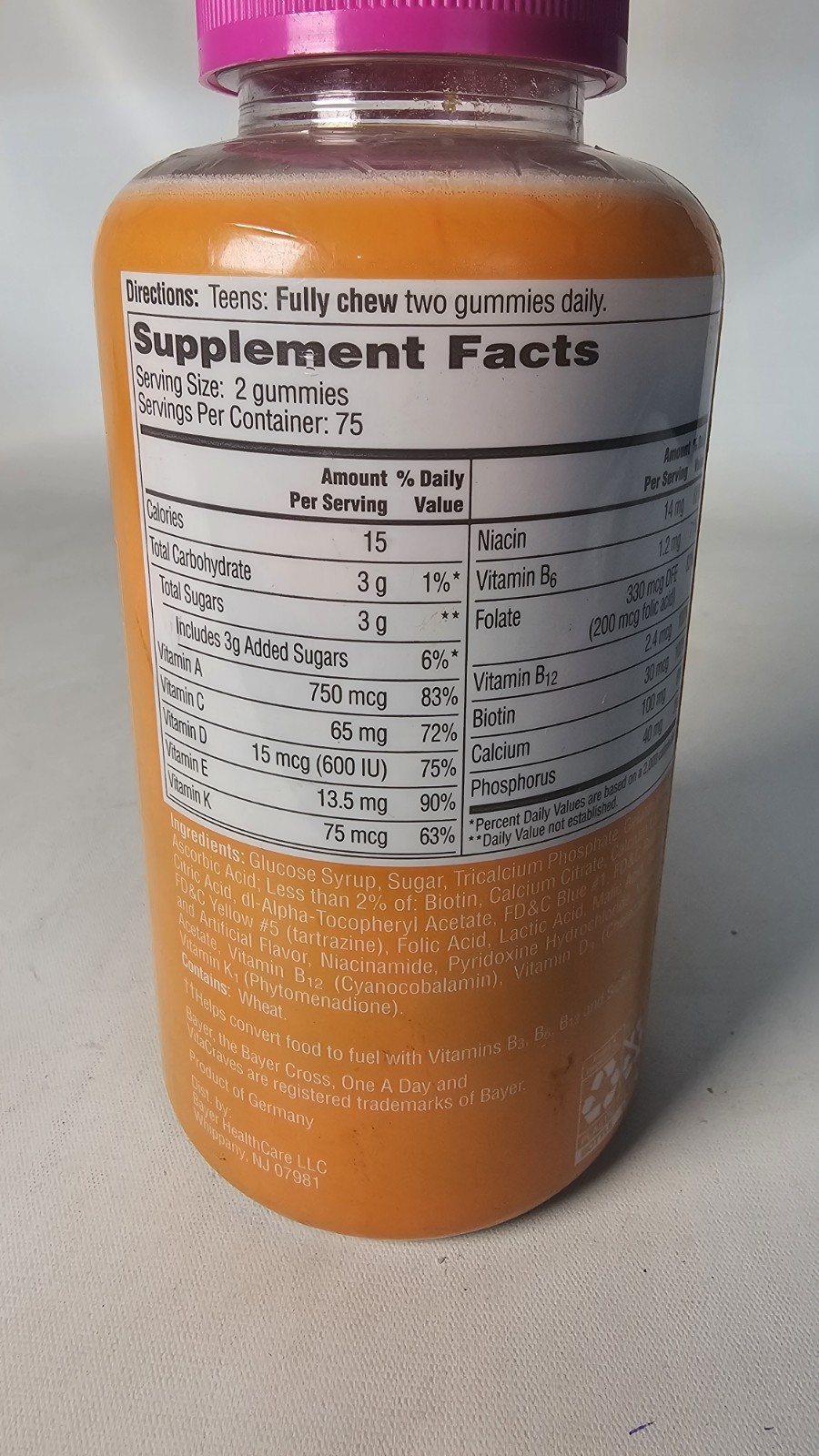 One A Day For Her Teen Multivitamin Gummies- 150 Ct Exp: 12/2026
