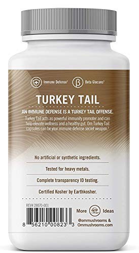 Om Mushroom Superfood Turkey Tail Mushroom Capsules, Immune Support