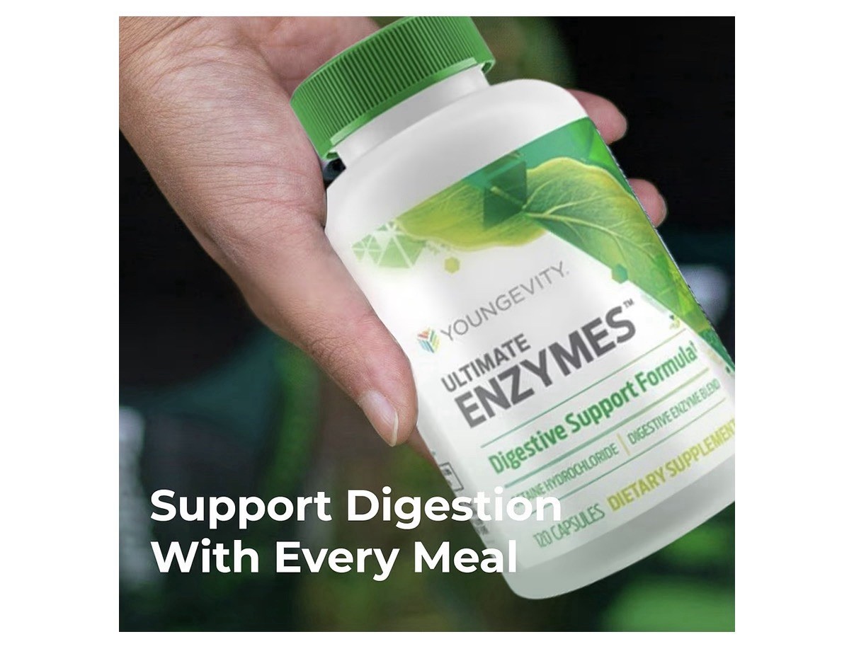 Youngevity Ultimate Enzymes Digestive Support Formula Gas Bloating Relief 120cap