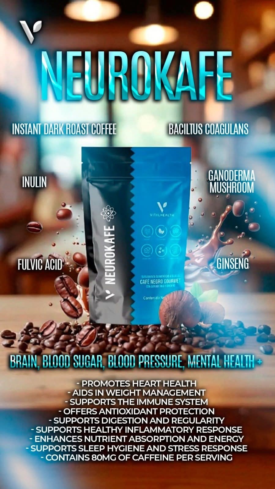 VitalHealth Neurokafe The Brain-Gut Coffee Fusion Promotes Gut-Brain