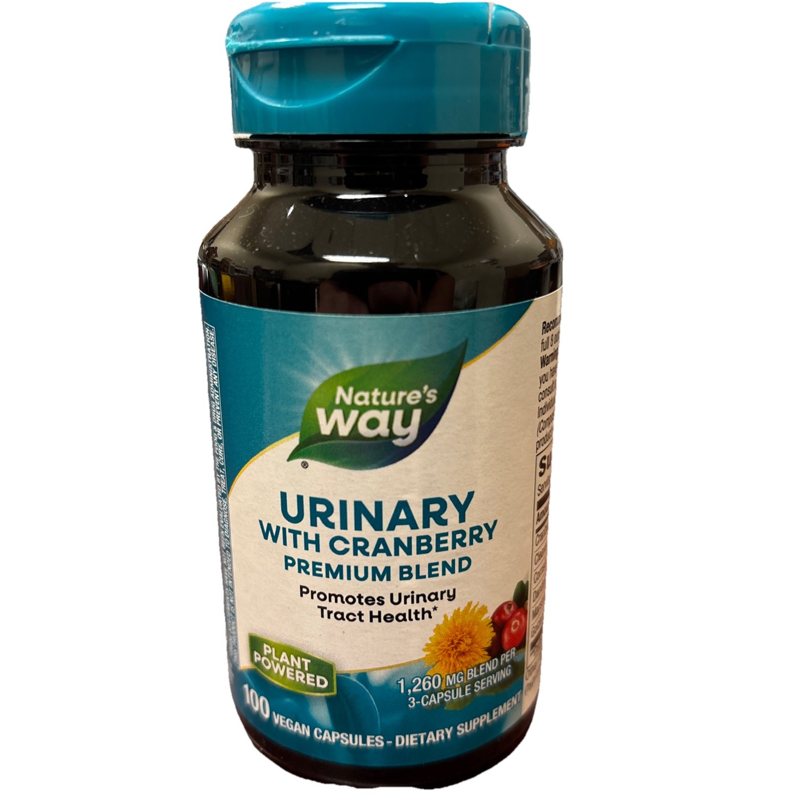 Nature’s Way Urinary with Cranberry Premium Blend, 100 Vegan Caps Exp 09/2027
