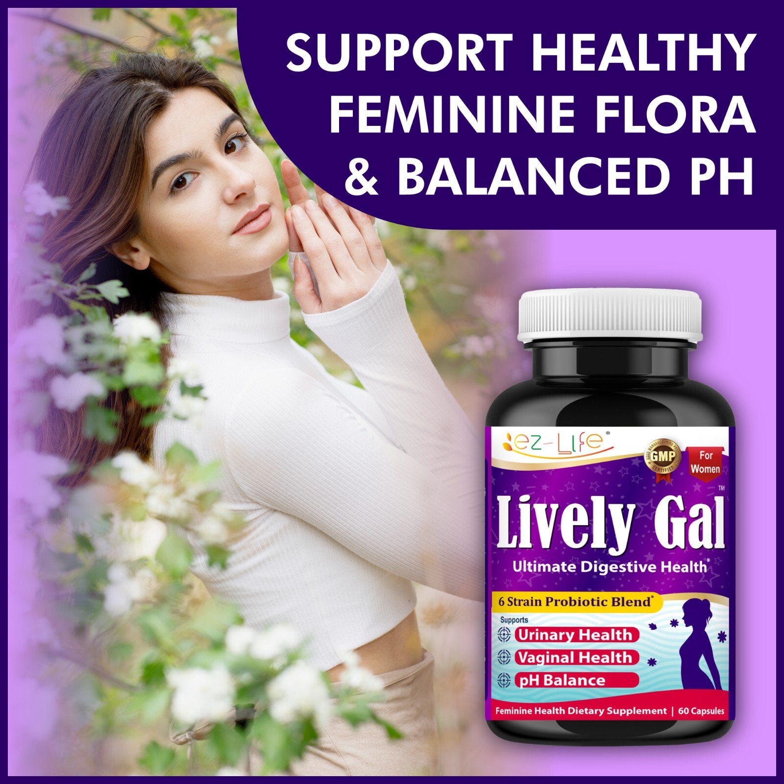 Vaginal Probiotics for Women pH Balance, Vaginal Flora, Support Gut Health & UTI