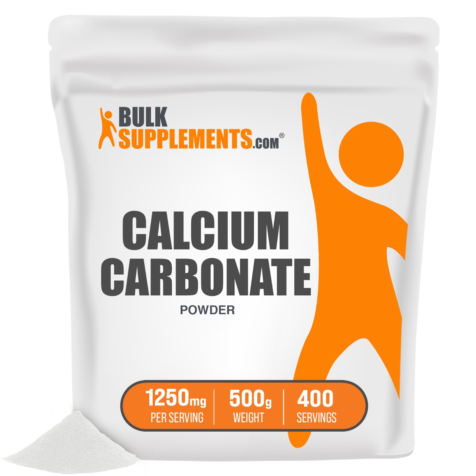 BulkSupplements Calcium Carbonate 500mg Powder – Chalk Powder – Eggshell
