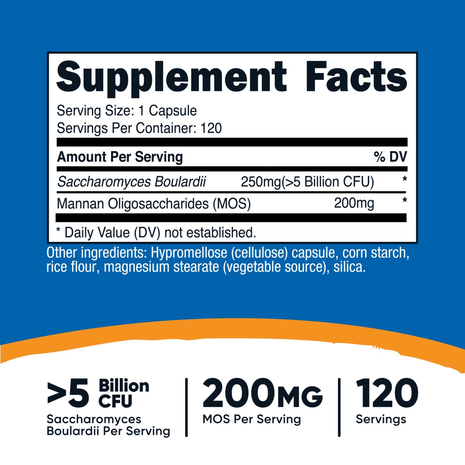 Nutricost Saccharomyces Boulardii + MOS Capsules ( 5 Billion CFU) 120 Capsules