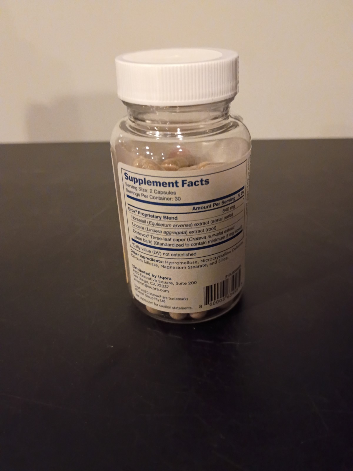 Uqora In Control Bladder Support 60 Capsules 840mg Proprietary Blend Exp 06/27