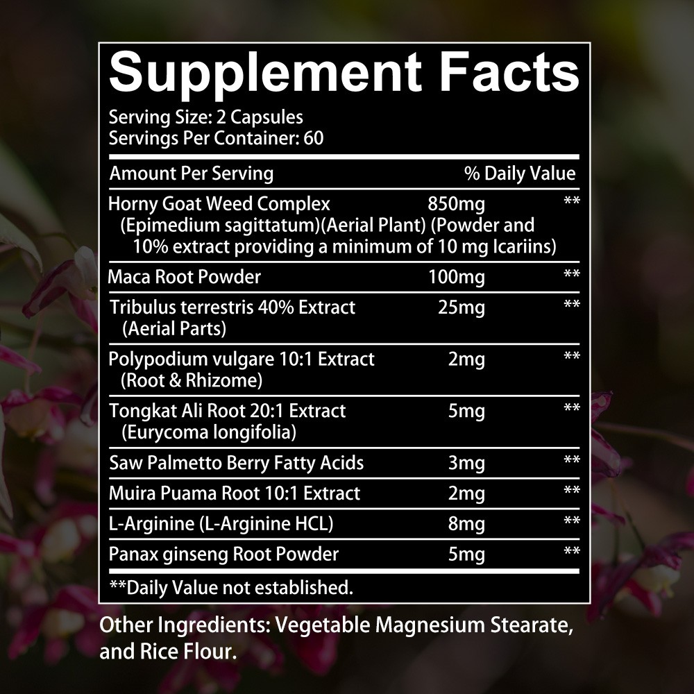 1000mg 9in1 Men Complex with Maca,Natural Energy & Muscle Support 30/60/120 Caps