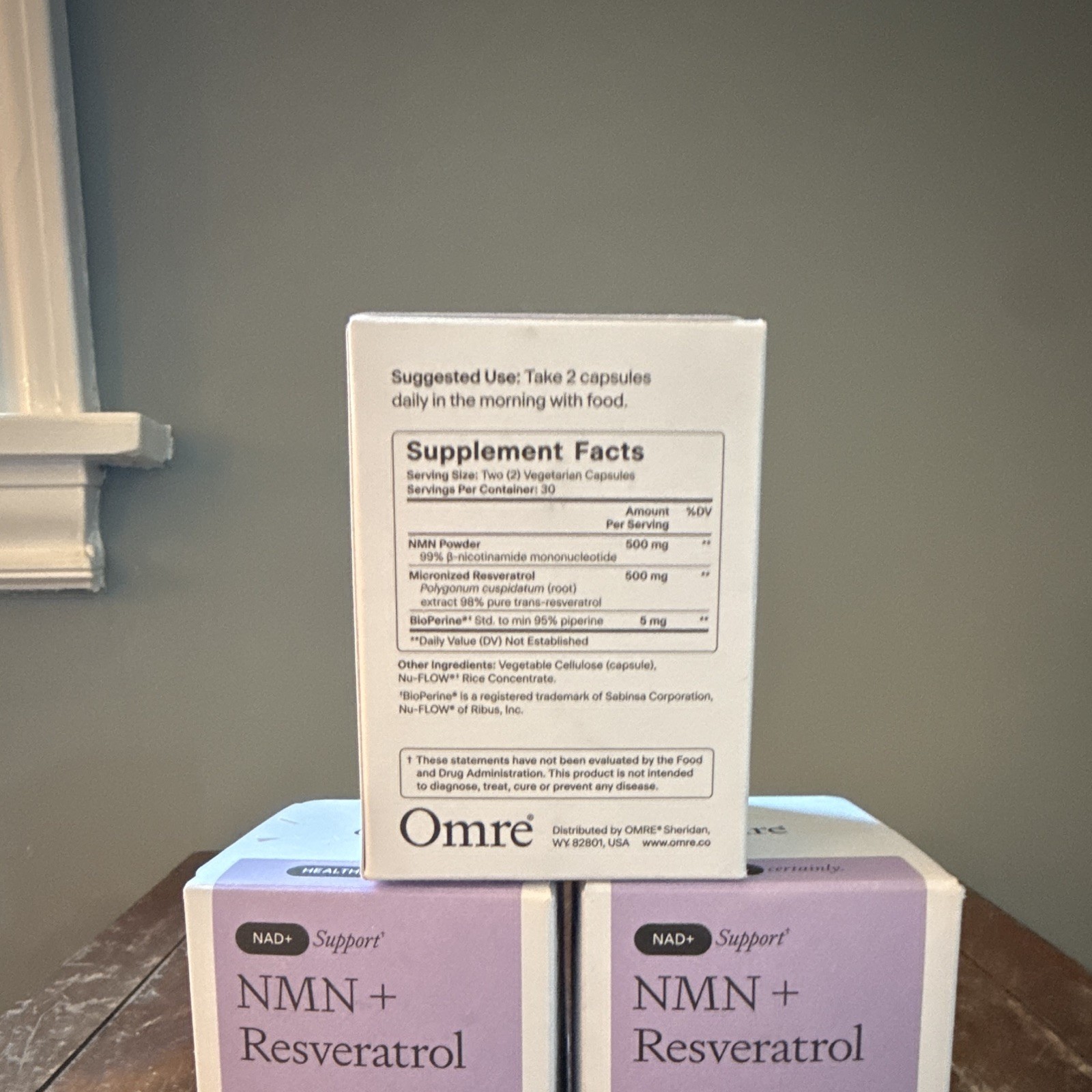 Omre Bundle NAD+ Support NMN + Resveratrol Capsules 500mg, 60 Count Each 3 Pack