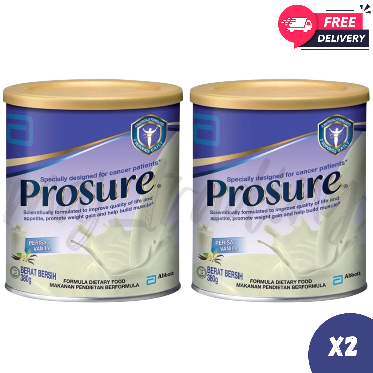 2x Abbott Pro sure Milk (High Protein, Prebiotic & EPA) 380g Free DHL Express