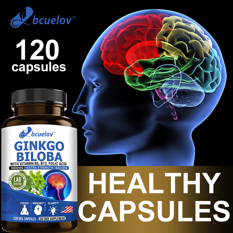 Ginkgo Biloba, 5000 mg, High Dose (24% Flavones), 120 Capsules – Vegan
