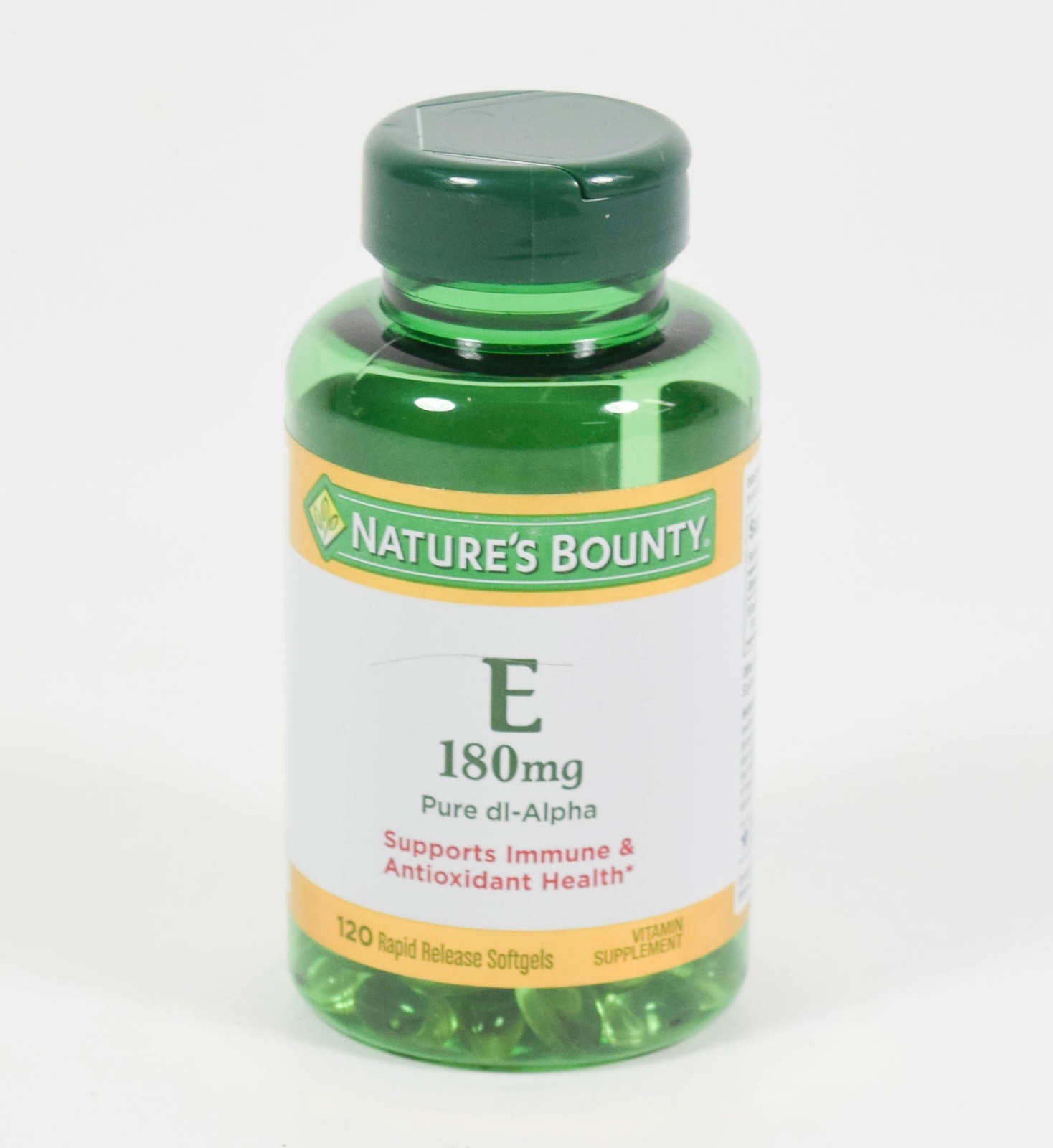 Natures Bounty 180mg VITAMIN E Pure dl-Alpha 120 Softgels antioxidant 06/2027