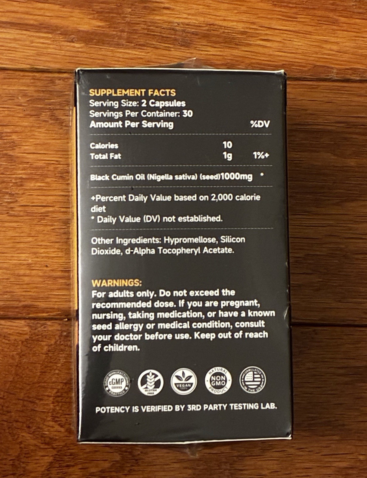 Black Seed Oil 60 Capsules Cold-Pressed Vegan Non-GMO Exp 06/27