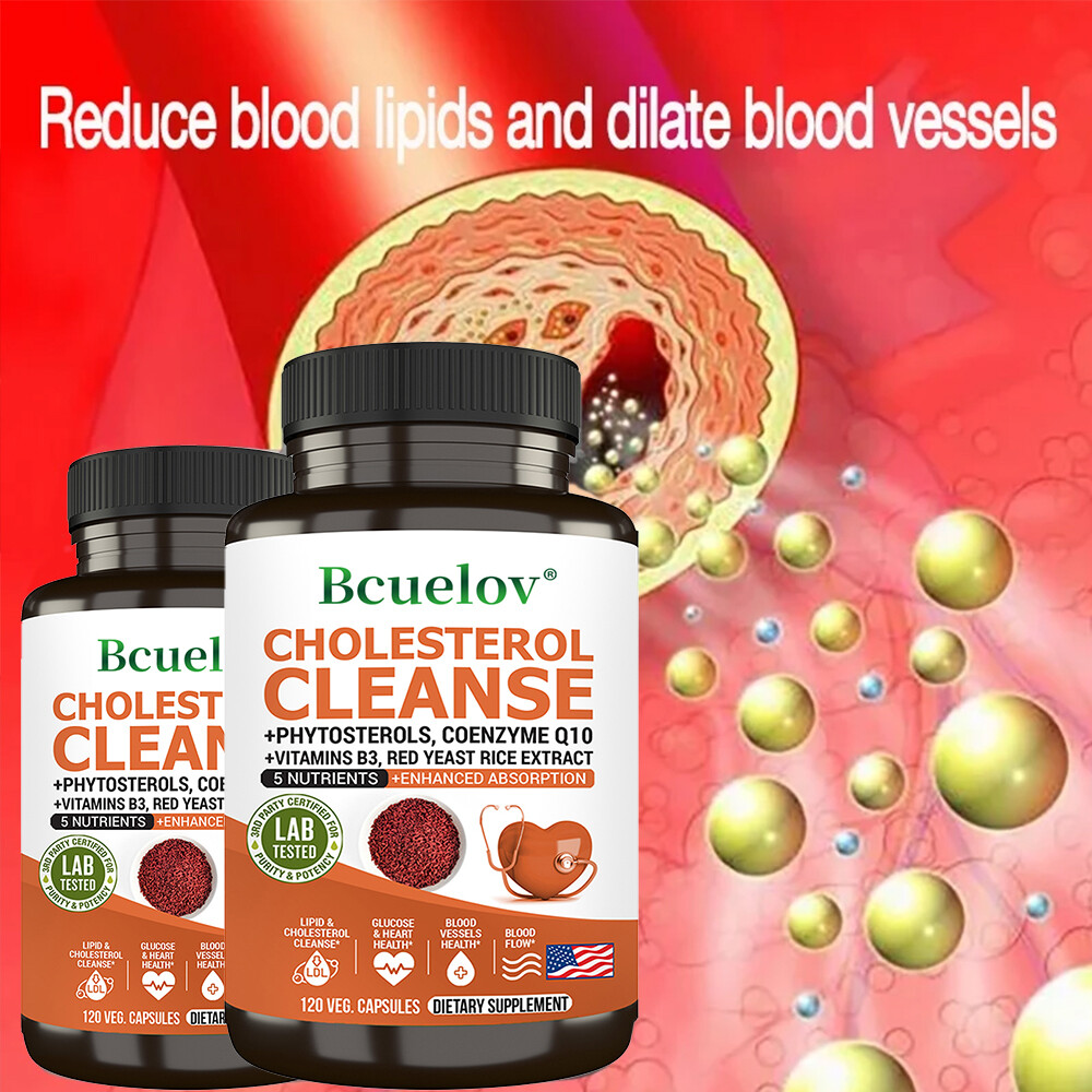 COENZYME Q10 +VITAMINS B3,RED YEAST RICE EXTRACT Capsules CHOLESTEROL CLEANSE