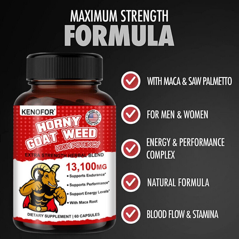 Horny Goat Weed Complex | 13,100 mg | 60 Capsules | Vegetarian | by KENOFOR