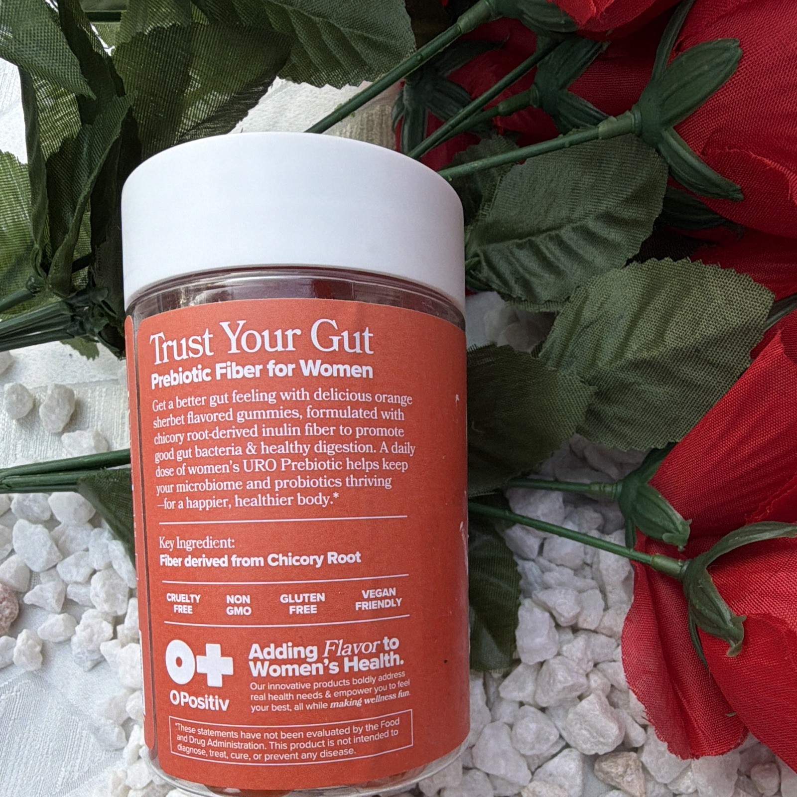 O Positiv Health URO Prebiotic Fiber Gummies Digestive Support Orange 50 ct