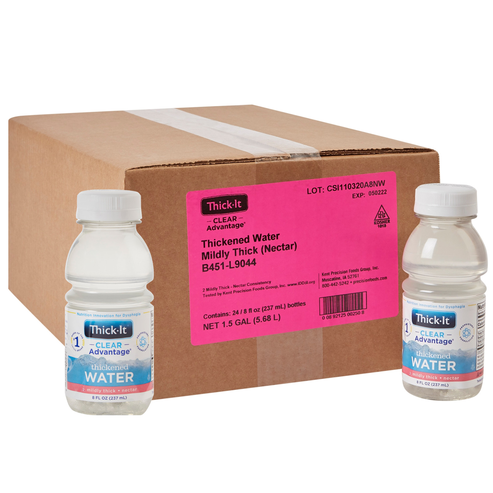 Thick-It Clear Advantage Thickened Water Unflavored 8 oz Bottle Case of 24