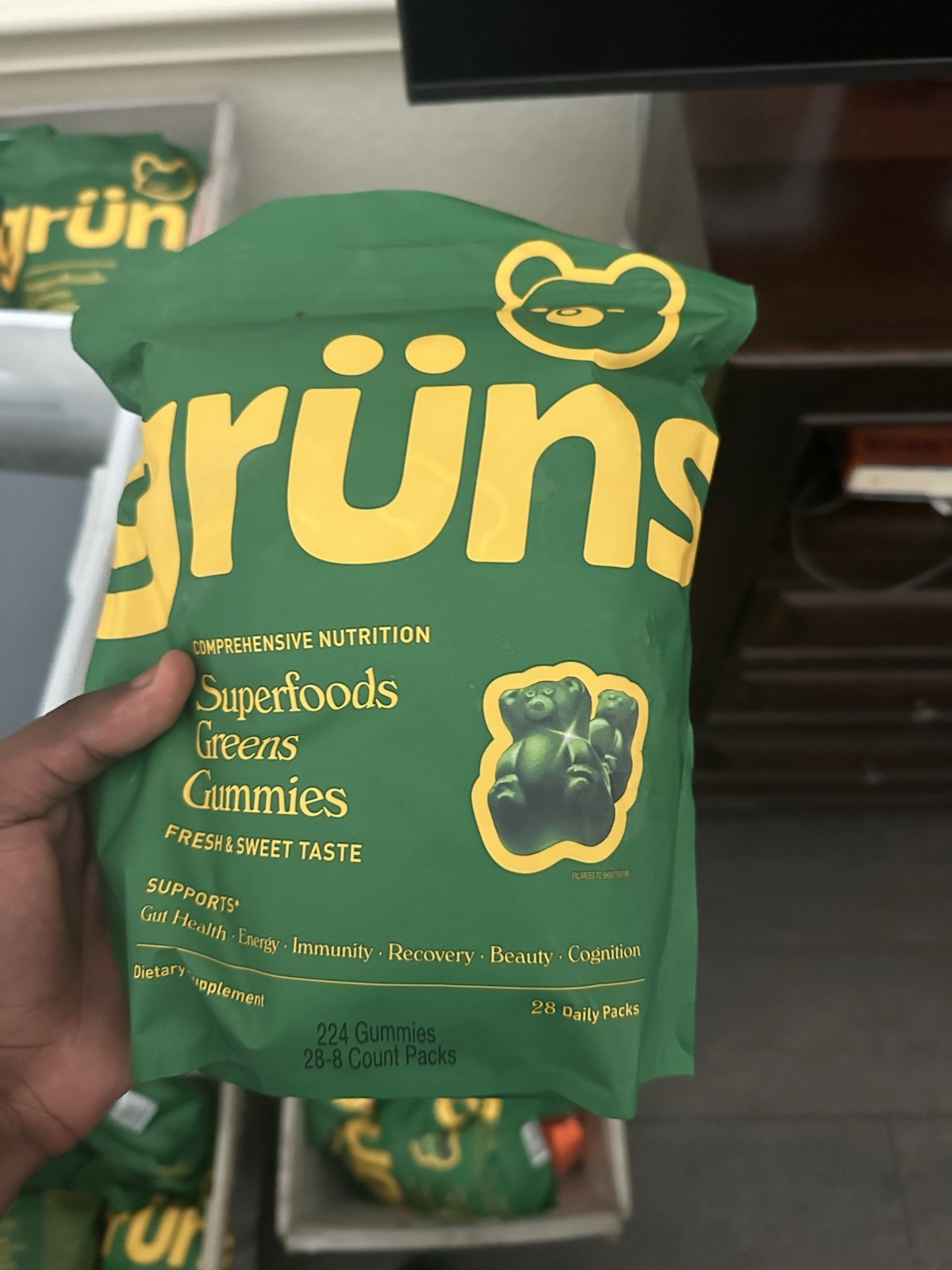 grüns Greens + Superfoods Vegan Dietary Supplement Gummies 224 Count