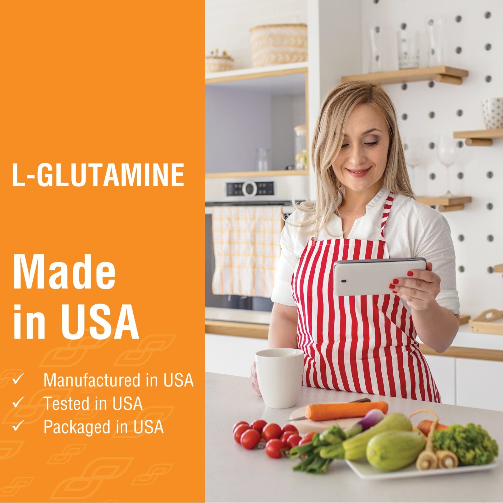 Sandhus Pure L-Glutamine Powder Made in USA, 500G- 100 Servings Non GMO