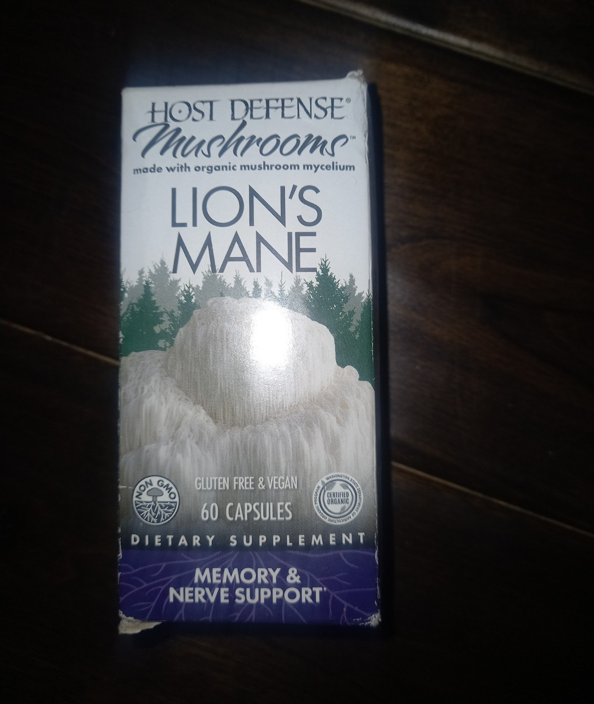 Host Defense Lion’s Mane Memory & Nerve Support 60 Capsules Vegan Organic