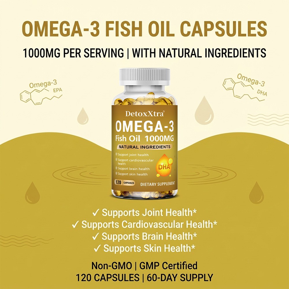 Non-GMO Omega 3 Fish Oil 30~120Caps with Multivitamine,Daily Nutritional Support