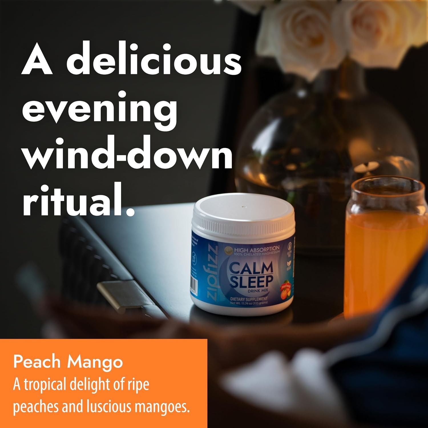 Sleep Supplement Powder Peach Mango 30-60 Servings Magnesium Melatonin