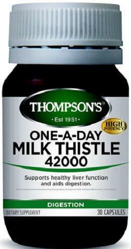 Thompson’s Milk Thistle 42000 One-a-Day 30 Capsules – for for Liver Support