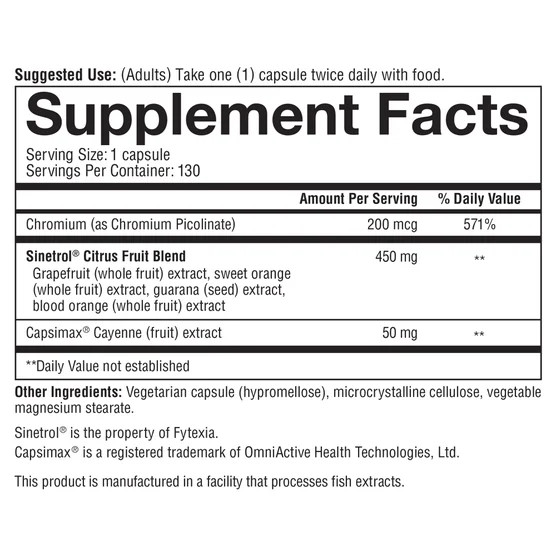 Youtheory Daily Fat Burner 130 Vegetarian Capsules Chromium Citrus Blend EXP8/27