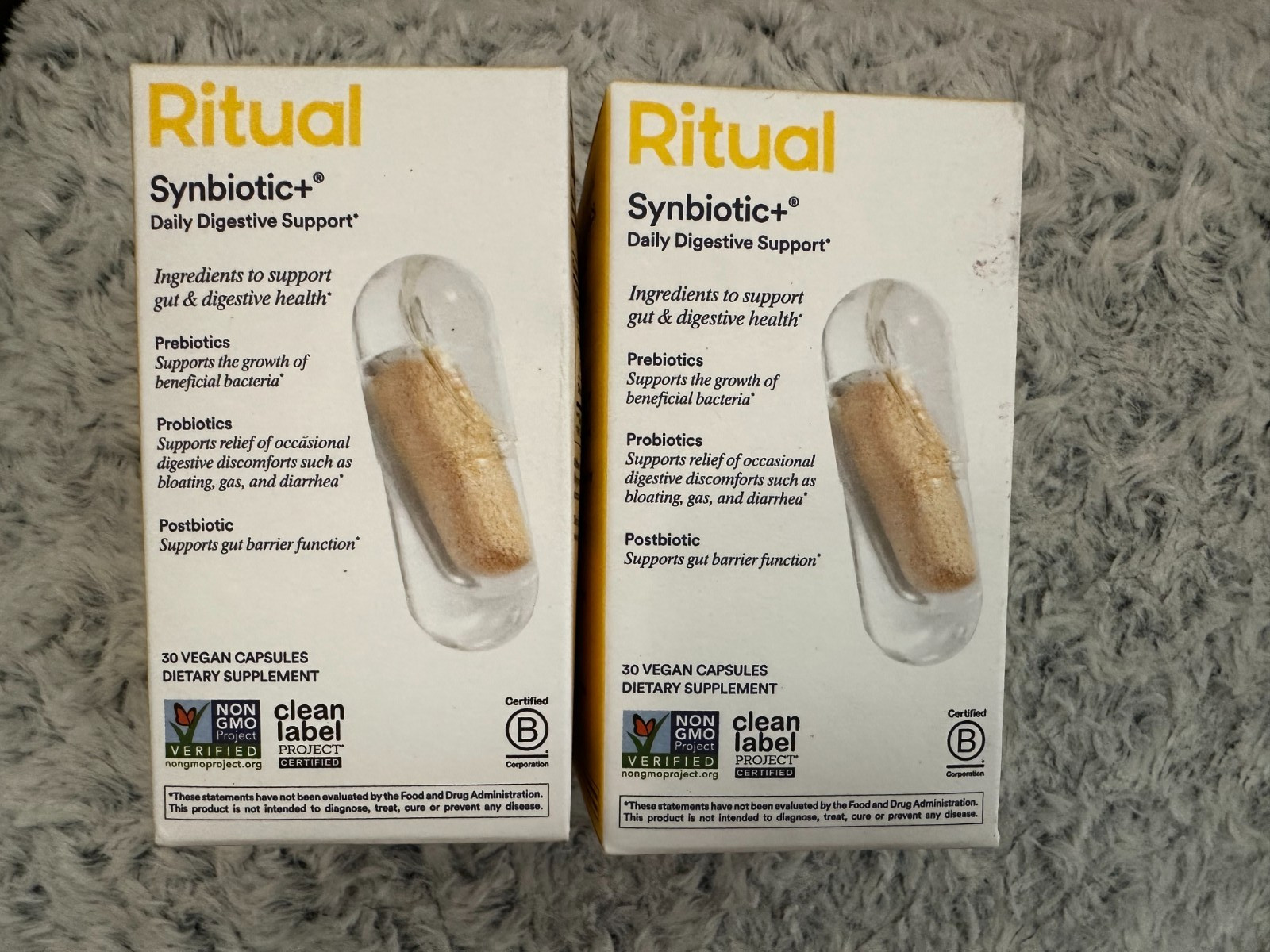 Ritual Synbiotic+ Daily Digestive Support Probiotic Prebiotic Postbiotic Lot of