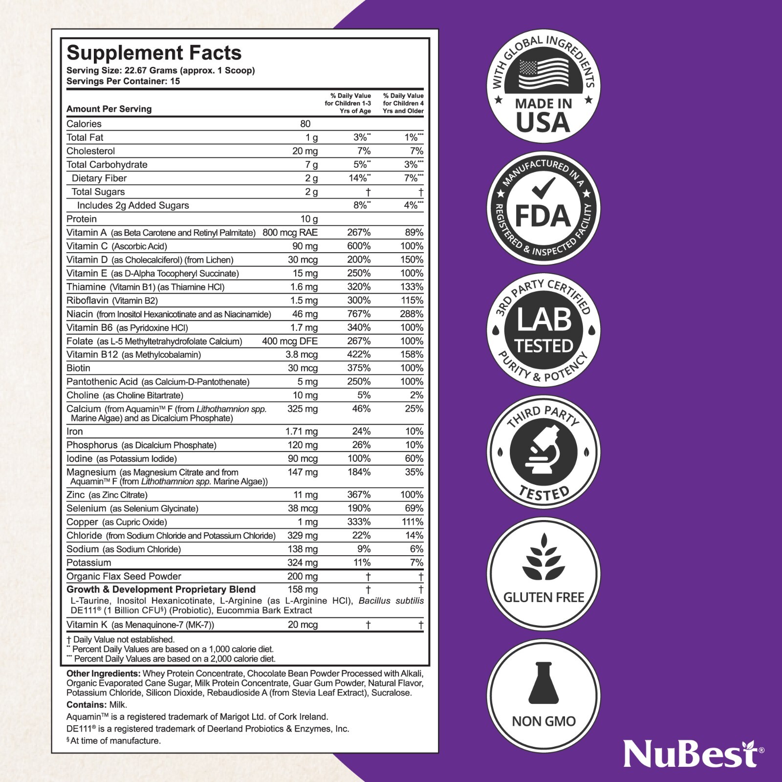 NuBest Tall Growth Protein Powder – Helps Kids & Teens Grow, Develop (Chocolate)