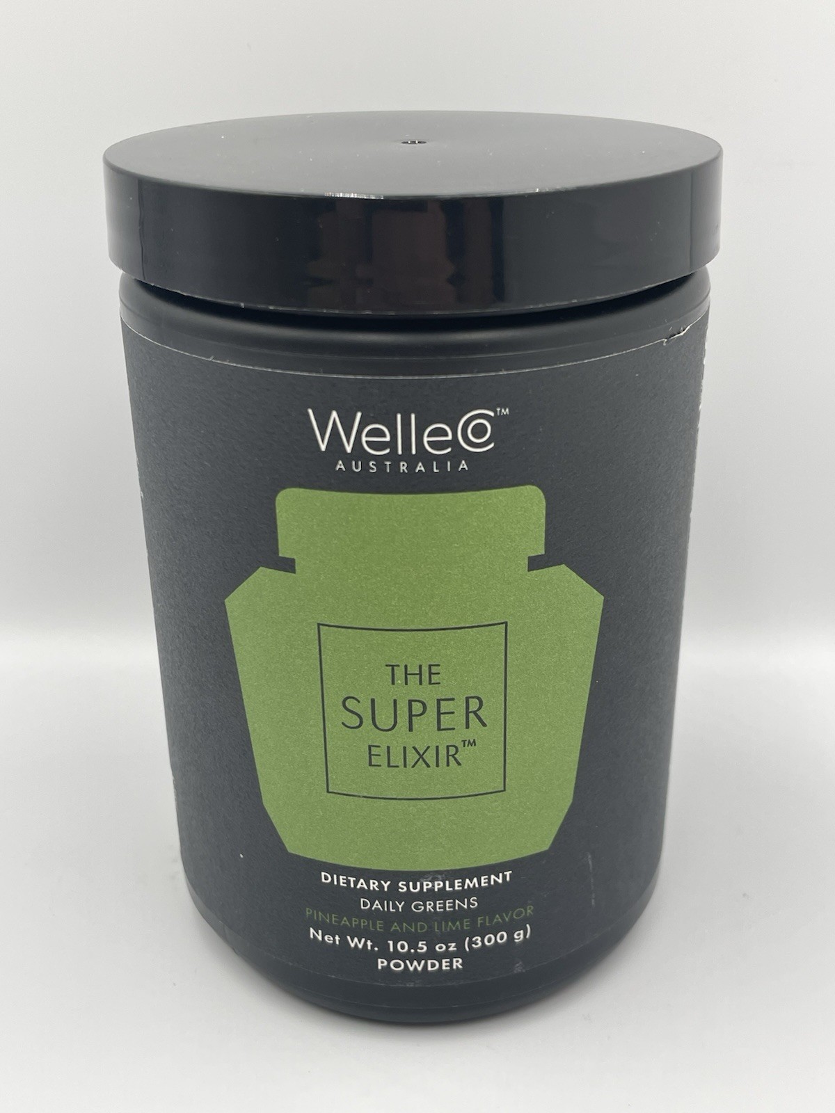 WelleCo Super Elixir Daily Greens Powder 10.5oz Pineapple Lime SEALED Exp 2/2027