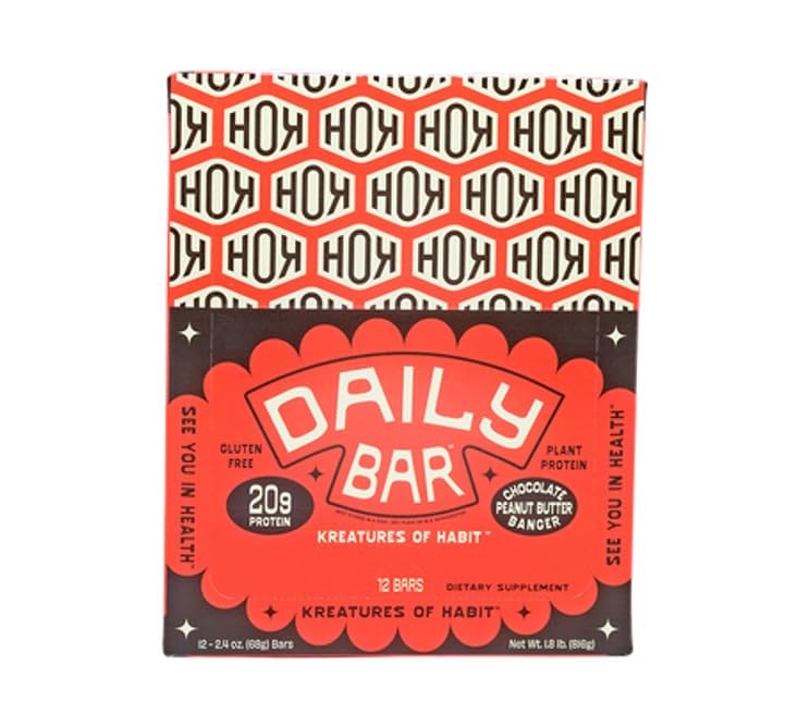 Kreatures of Habit DAILY BAR 20g Plant-Based Protein 3g Creatine Gluten-Free No