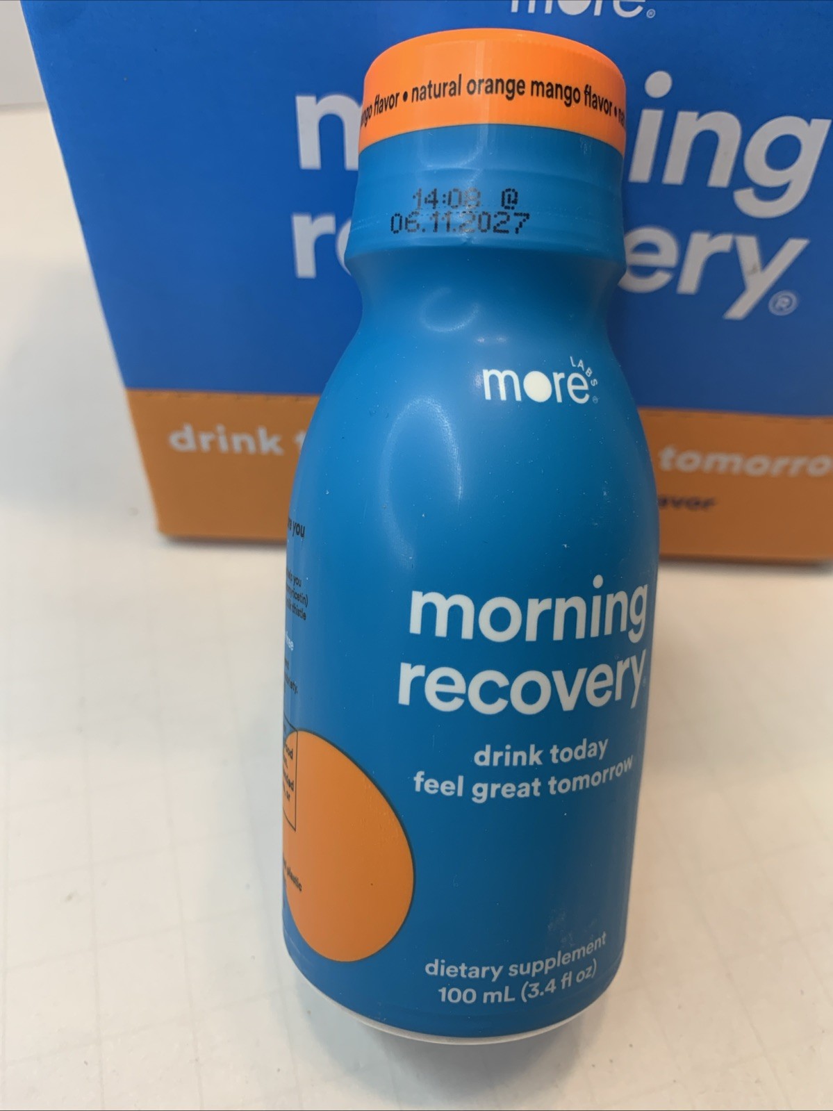 MORE Morning Recovery Hangover Prevention Drink Orange Mango 3.4 OZ 6 pack NIB